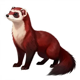 vampire : the masquerade ( world of darkness ) source book sketch illustration of an anthropomorphic red - black furry weasel / ferret / stoat / ermine fursona ( from the furry fandom ) in prisoner's regalia, in a prison cell, scratching desperately at the walls with his claws as a smoky cloud horror diffuses from his body ; pen detailing