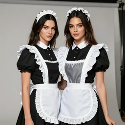 kendall jenner in 2 b cosplay victorian maid studio lighting cinematic photoshoot