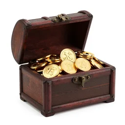 scandinavian treasure chest overflowing with gold, 8k product photo, isolated on a pure white background, centered, entire object in frame, sharp focus, soft studio lighting