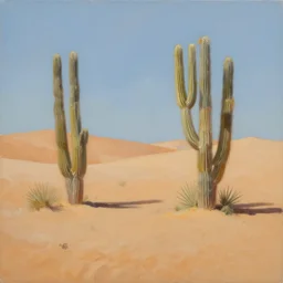 matte oil painting of a desert oasis