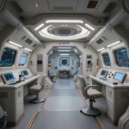 interior of a futuristic spaceship, photorealistic, ultra - detailed, 4 k high resolution, hdr shot, cinematic lighting