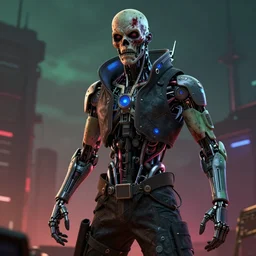 cyberpunk zombie, cybernetics, sharp lines, digital, artstation, colored in