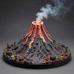 diy arts and crafts project of a vulcano, realistic materials, hyperrealistic