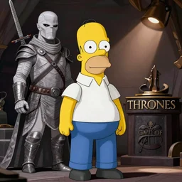 homer simpson as a white walker in game of thrones