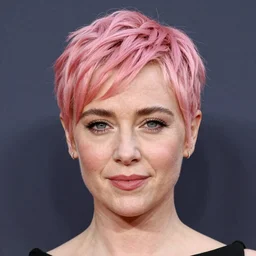 photo of a gorgeous 20-year-old Gillian Anderson with pink pixie cut hairstyle  by Mario Testino, detailed, head shot, award winning, Sony a7R -