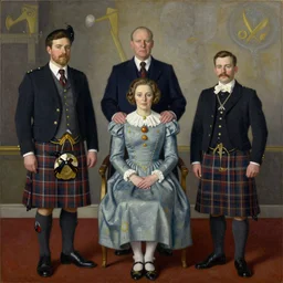 scottish royalty in the style of picasso painting