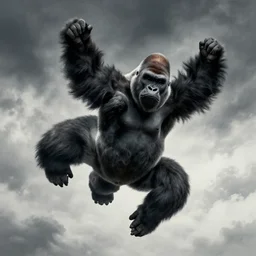gorilla falling from heaven, in the style of deathspell omega's fas album cover