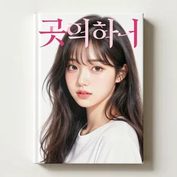 korean girl manga cover hardcover, realistic, very detailed