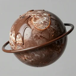 Planet stained with chocolate sauce
