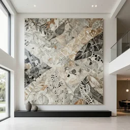 mural on the wall of a modern home, stunning architecture, famous interior design style
