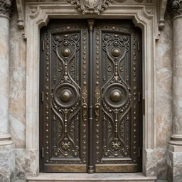 hyper realistic ornate sci - fi double door by jordan grimmer, darek zabrocki