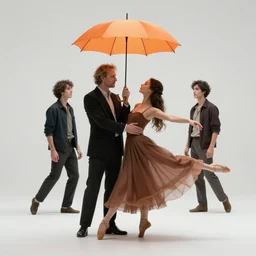 an orange umbrella classical dance reunion movie still by denis villeneuve tom anders zorn hans dragan bibin thoma greg rutkowski ismail inceoglu alphonse mucha