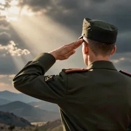 military salute with thumb folded