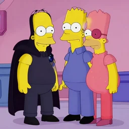 doom slayer guest starring on the simpsons, matt groening style