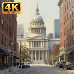 city of boston, sketch by davinci, digital painting, 4 k