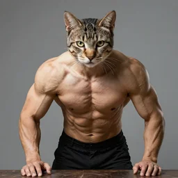 strong muscular kitten