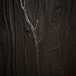 2 d, ancient ornate eldritch dark wood texture with silver veins, detailed texture, uvw, artstation