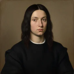 painting of a long black haired boy! teenager!! with a black sweater, renaissance!!! painting!!!, ultra detailed, masterpiece