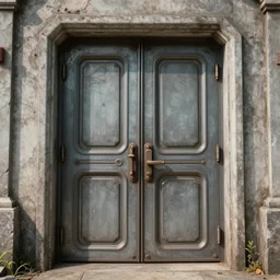 a sci - fi double door!!! by chris foss and ron cobb highly detailed, very realistic, hyper realism, high detail, coherent, octane render, phototexture, 8 k