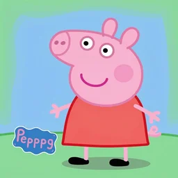 peppa pig in the style of basquiat
