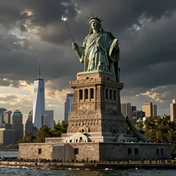 The Eye of Sauron from Lord of the Rings, on Liberty Island, New York