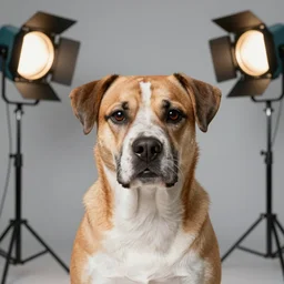 a dog with steve harvey's face, studio lighting, steve harvey, 4 k, photorealistic, award winning