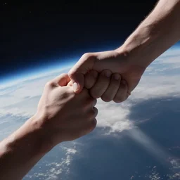 hands strangling space and time