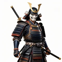 a godlike and indomitable helmeted and masked samurai dramatically posing with their weapons under an enormous Torii gate, the rising sun in the background. Badass pose. Photo realistic. Award winning