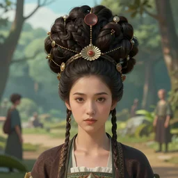 a portrait of a girl in a kokoshnik. in a scenic environment by artgerm, tom bagshaw and hildebrandt, trending on artstation, concept art, sharp focus, illustration