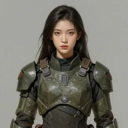 a professionally painted full body portrait of an attractive young female clothed in military-style battle armor, olive skin, long dark hair, beautiful bone structure, symmetrical facial features, intricate, elegant, digital painting, concept art, smooth, sharp focus, illustration, finely detailed, from Metal Gear by Ruan Jia and Mandy Jurgens and Artgerm and William-Adolphe Bouguerea