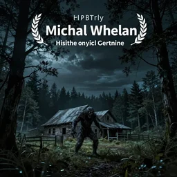 horror artwork, a monster attacks an isolated farm in the forest, at night, by michael whelan, clean