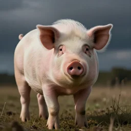 a pig with very long hair