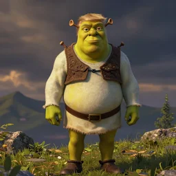 shrek with the hair of donald trump