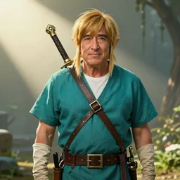 a screenshot of Danny DeVito in the role of Link in Ocarina of Time