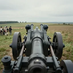 first person point of view from the artillery battery during a napoleonic war.