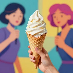 ice cream pop art, representation with abstraction, highly detailed digital art, realistic, cinema hd, 8 k resolution, dslr