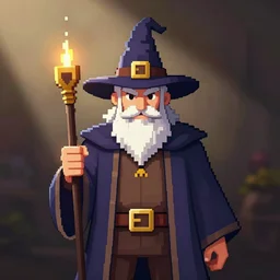 wizard pixelart attack spritesheet