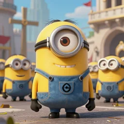 Minions Burgundian Deus Vult Crusade in the style of Jan van Eyck