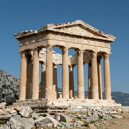 reconstruction of the ancient temple of apollo at delphi, award winning photography, trending on artstation