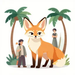 fennec fox, clean cel shaded vector art. shutterstock. behance hd by lois van baarle, artgerm, helen huang, by makoto shinkai and ilya kuvshinov, rossdraws, illustration, foolish palm trees