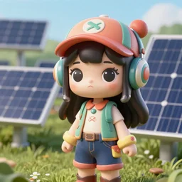 solarpunk girl kawaii, ultra realistic, concept art, intricate details, highly detailed, photorealistic, octane render, 8 k