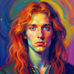 A psychedelic portrait of izek strazni muiral , vibrant color scheme, highly detailed, in the style of romanticism, cinematic, artstation, Moebius, Greg rutkowski