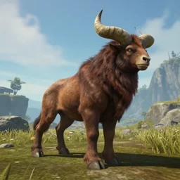 2 legged beast with a long horn, ark survival evolved screenshot, unreal engine 5
