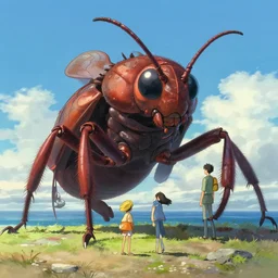 giant insect monster at the shore, behance hd artstation, style of jesper ejsing, by rhads, makoto shinkai and lois van baarle, ilya kuvshinov, ossdraws