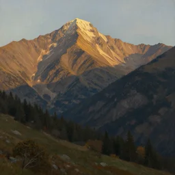 the mountain landscape in the sunligh, matte painting, trending on artstation, simon stalenhag and thomas cole