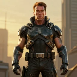 schwarzenegger as cyberpunk soldier, atmospheric lighting, painted, intricate, golden hour, ultra detailed by peter gric, giger, enki bilal
