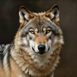 renaissance oil painting portrait of a dapper wolf