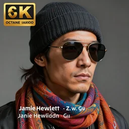 an anthropomorphic beautiful male god portrait wearing beanie, aviator sunglasses, colorful scarf, fine art, award winning, intricate, elegant, sharp focus, octane render, hyperrealistic, cinematic lighting, highly detailed, digital painting, 8 k concept art, art by jamie hewlett and z. w. gu, masterpiece, trending on artstation, 8 k