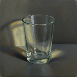 oil painting of transparent glass, cinematic light, strong shadows, sharp light