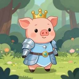 very cute and adorable little anthropomorphic piggy knight princess, piglet, cartoon , fantasy forest, pale blue armor, pretty, DeviantArt, Instagram, Behance, Artstation, trending on artstation, Yee Chong, Sydney Hanson, Mickael Lelièvre, Jaeyeon Nam, derevschikova